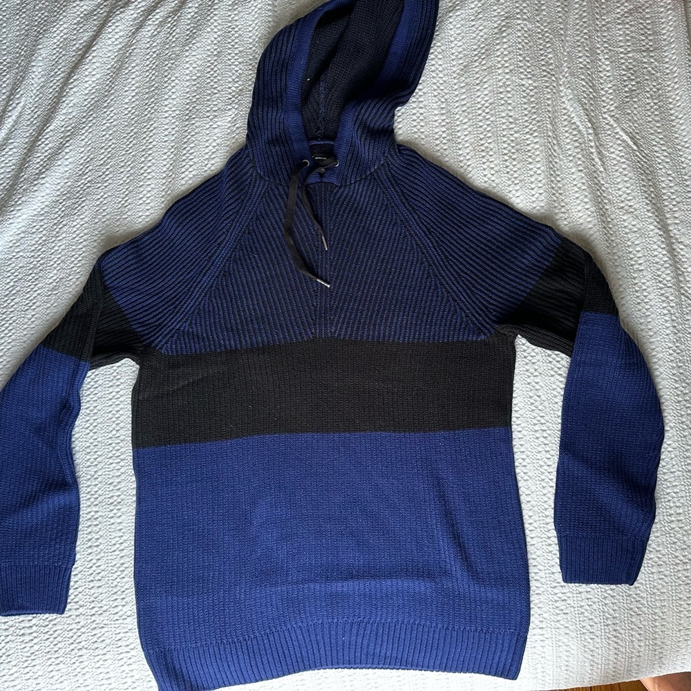 Men's Navy and Black Sweater
